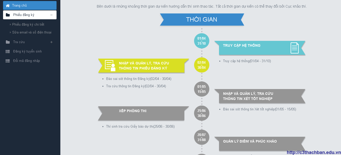 Hướng dẫn sử dụng tài khoản hệ thống thi THPT Quốc gia 2016 - c3thachban.edu.vn