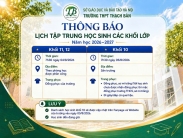 Thông báo lịch tập trung học sinh các khối lớp năm học 2026-2027